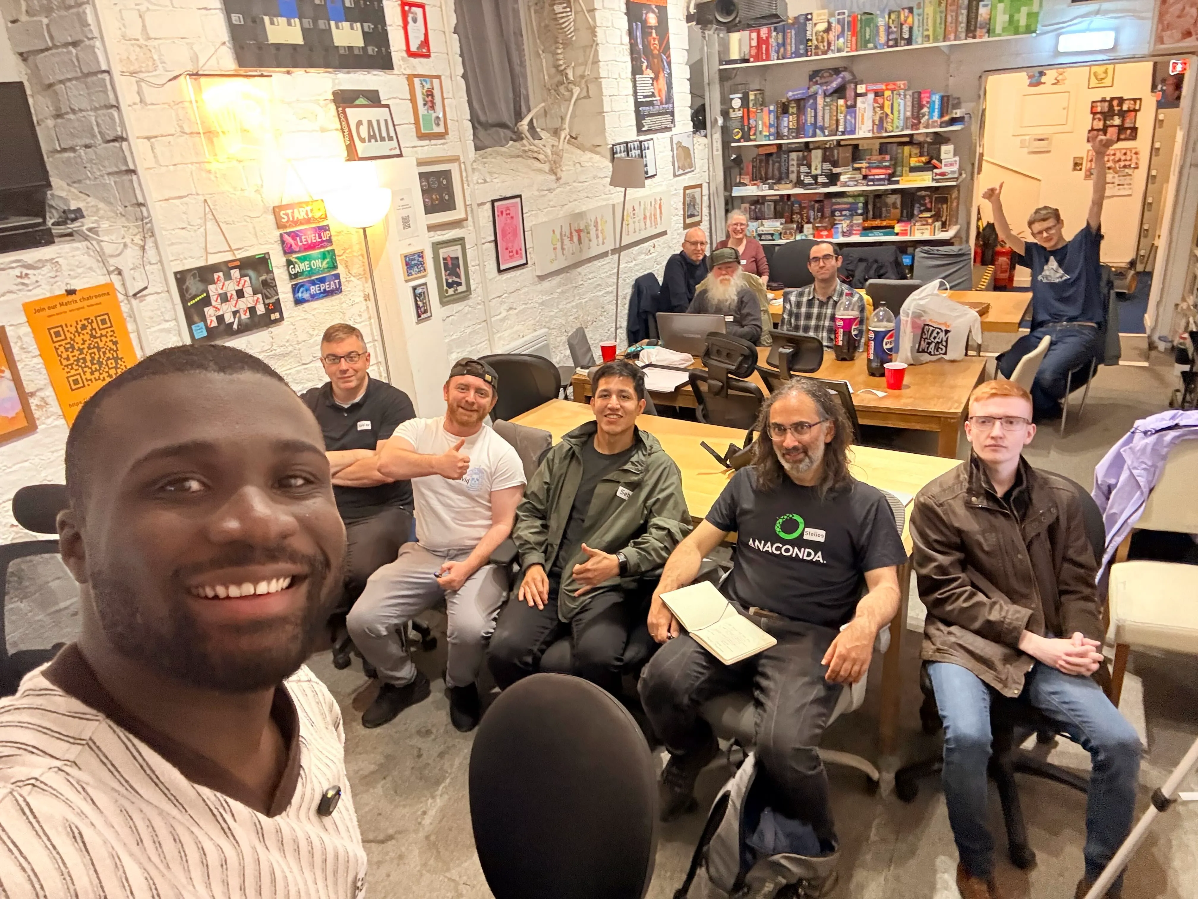 Samuel Agbede with the Python Glasgow audience after the talk.